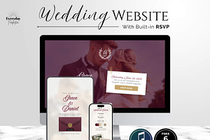 Dark Burgundy Wedding Website