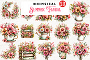 Whimsical Cottage Summer Floral, a Transportation Illustration by Watercolor design (Thumbnail 1 of 6)