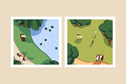 People have picnic in nature cards, a Seasonal Illustration by PaperTrident (Thumbnail 5 of 5)