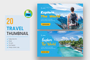 Travel Youtube Thumbnail Bundle, a Social Media Template by Shahjahangdb1 (Thumbnail 1 of 21)
