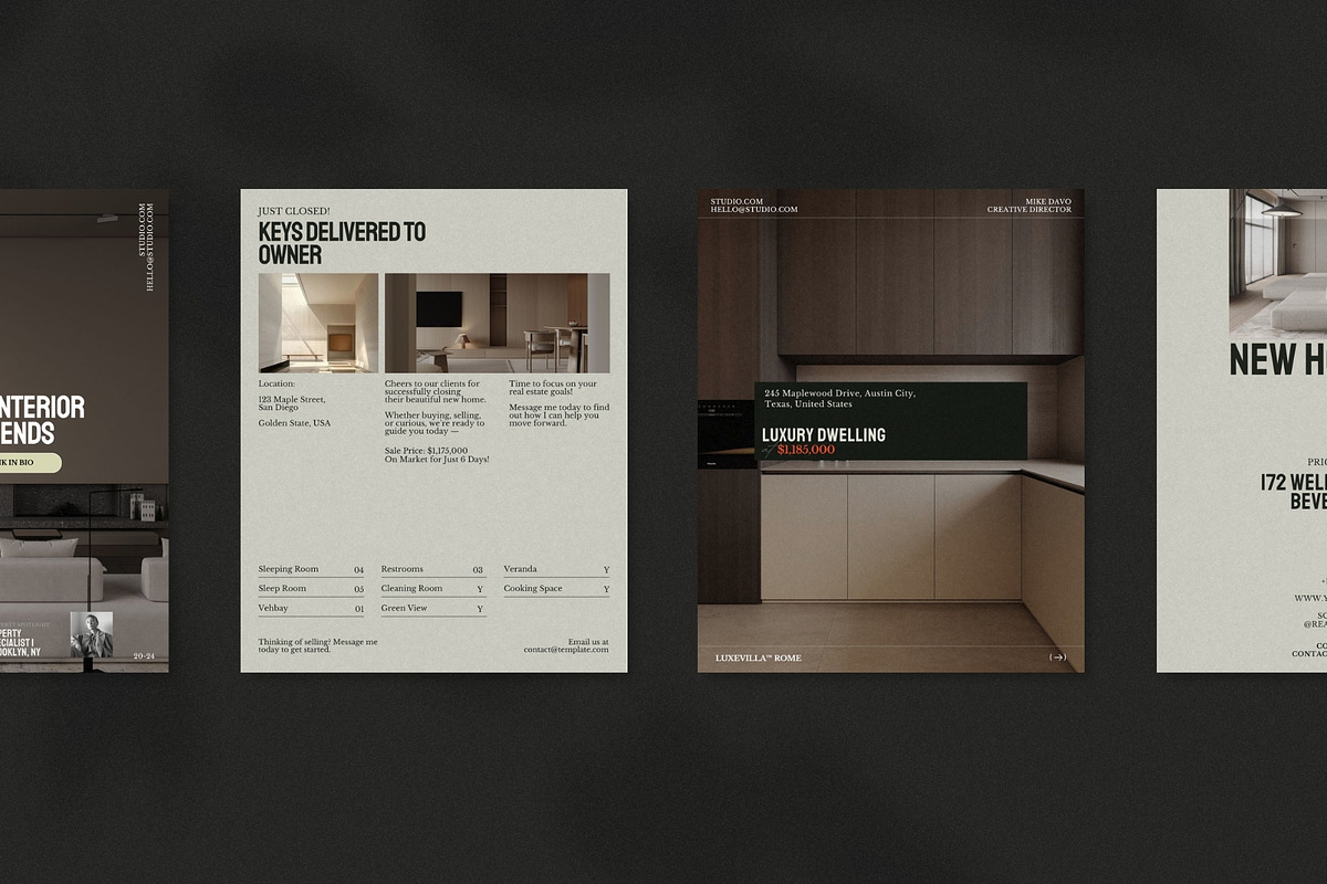 Modern Real Estate Instagram Bundle, a Social Media Template by The Aesthetic Studio (Photo 3 of 10)