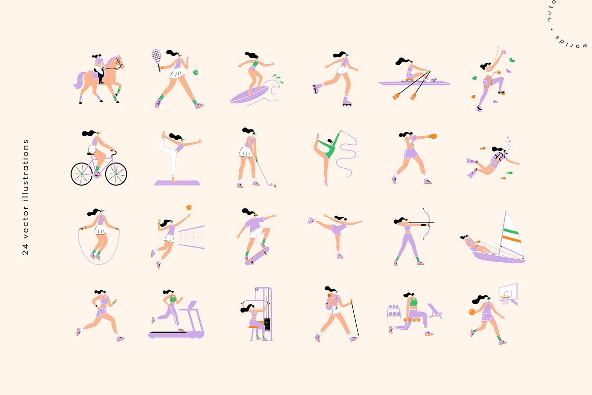 Sports, Active Lifestyle Vector Pack, a Sport Illustration by Nutalin Art (Photo 3 of 12)
