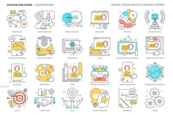 Color Line Marketing Concept