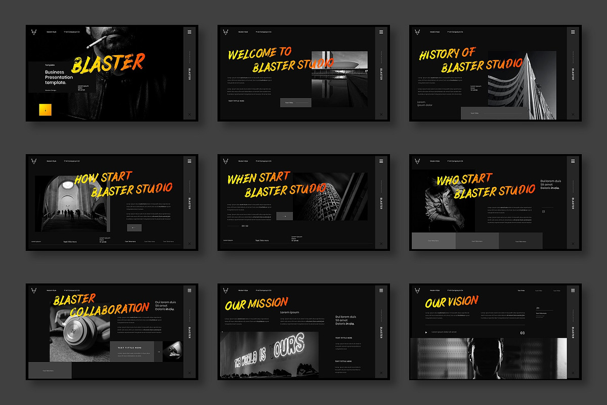 Blaster – Business PowerPoint, a Presentation Template by Dens Creative Studio (Photo 2 of 6)