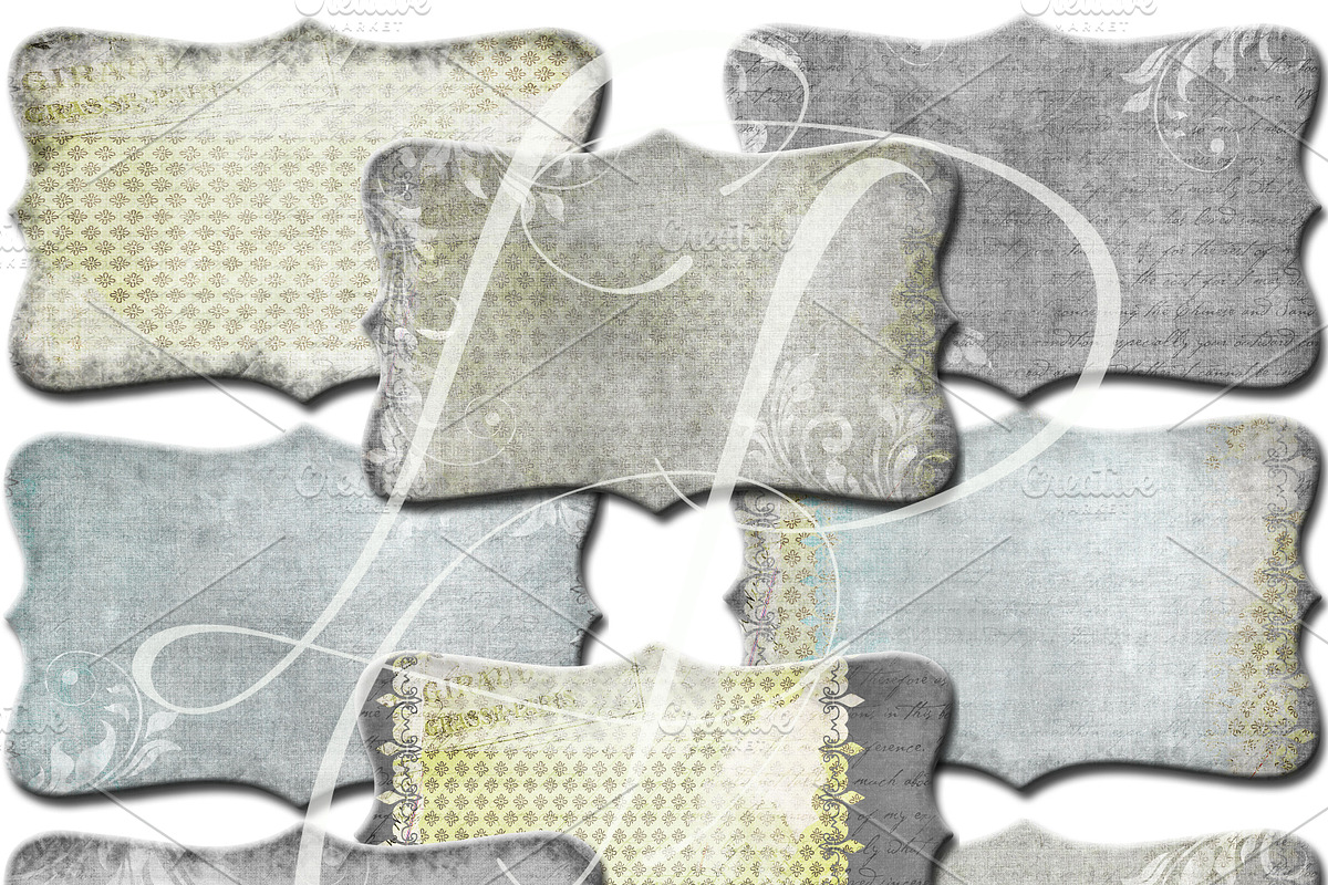 Chartreuse & Grey Clipart Frame PNG preview 2