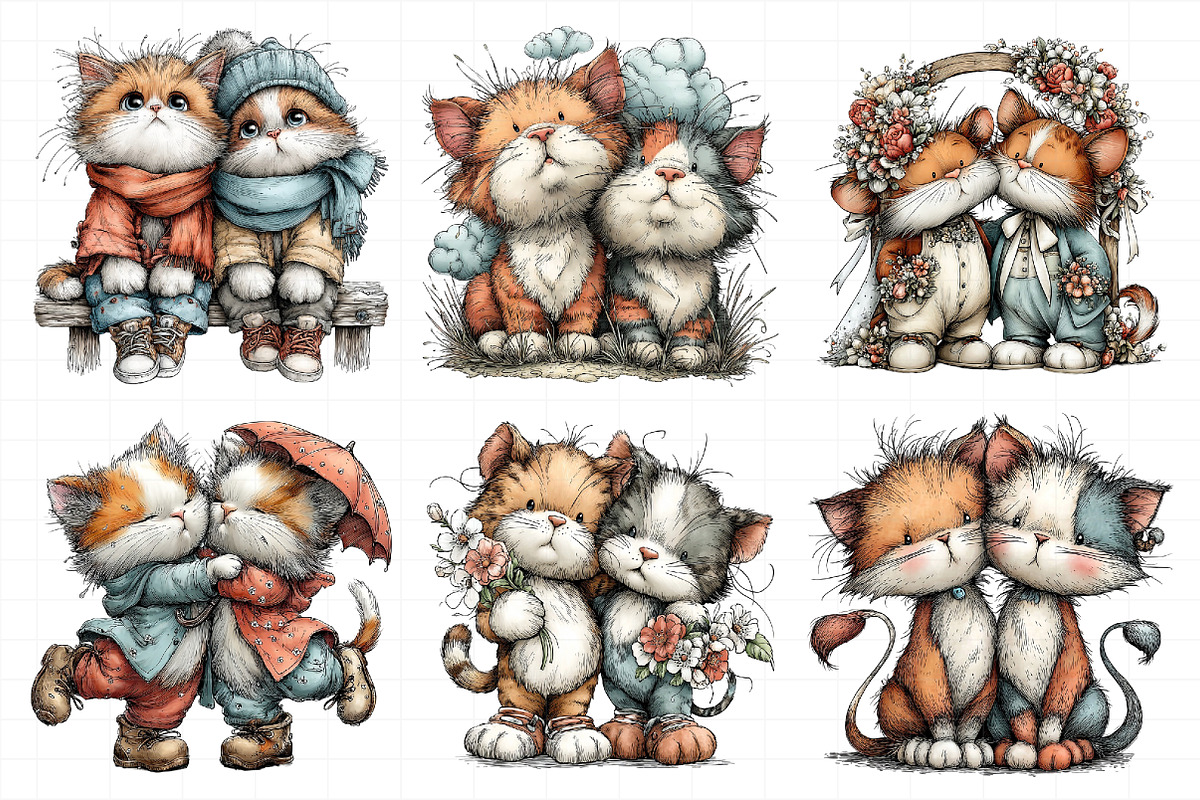 Couple Cat Clipart, an Illustration by Daily.Designs (Photo 4 of 5)