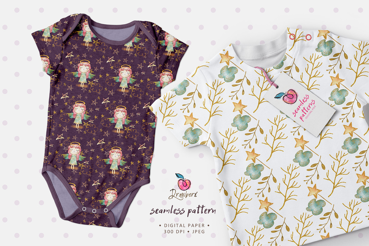 Little Angel Seamless Paper Pack 001, a Pattern Graphic by Drawberx (Photo 10 of 10)