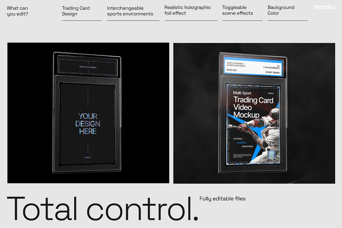 Sports Card Video Mockup (PS), a Packaging Mockup by Mocku (Photo 4 of 6)