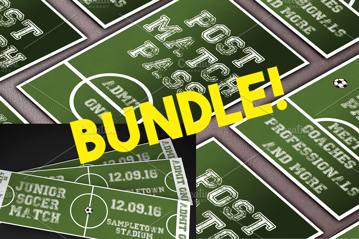 Soccer Event Ticket&Pass bundle, an Invitation Template by Konakchiev (Photo 1 of 7)