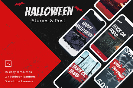 Halloween - social media pack, a Social Media Template by Digital Breath templates