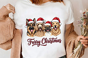 Furry Christmas Dogs Clipart PNG Art, a Seasonal Illustration by CrexoraLab (Thumbnail 4 of 4)