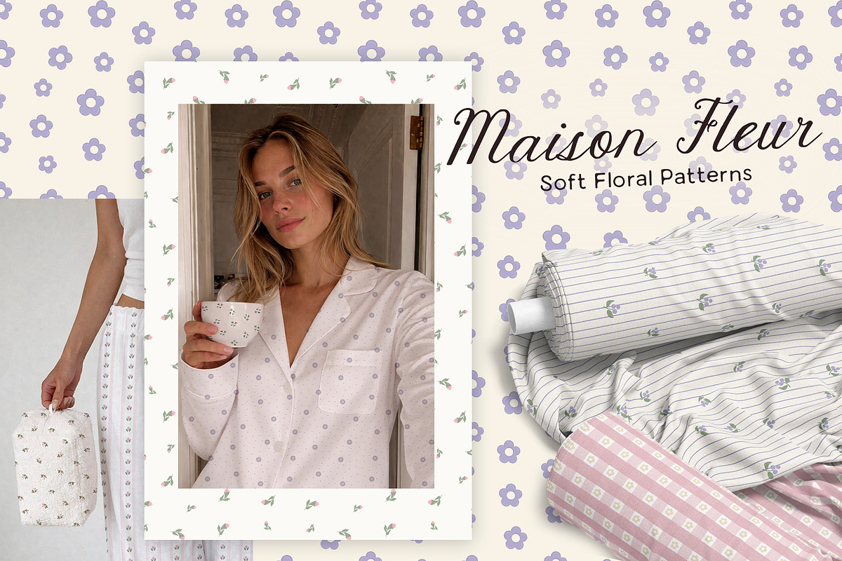 Maison Fleur: Soft Floral Patterns, a Pattern Graphic by Lidberia (Photo 1 of 10)