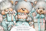 Whimsical birthday teddy bear clipar, an Illustration by SinaCreation (Thumbnail 1 of 11)
