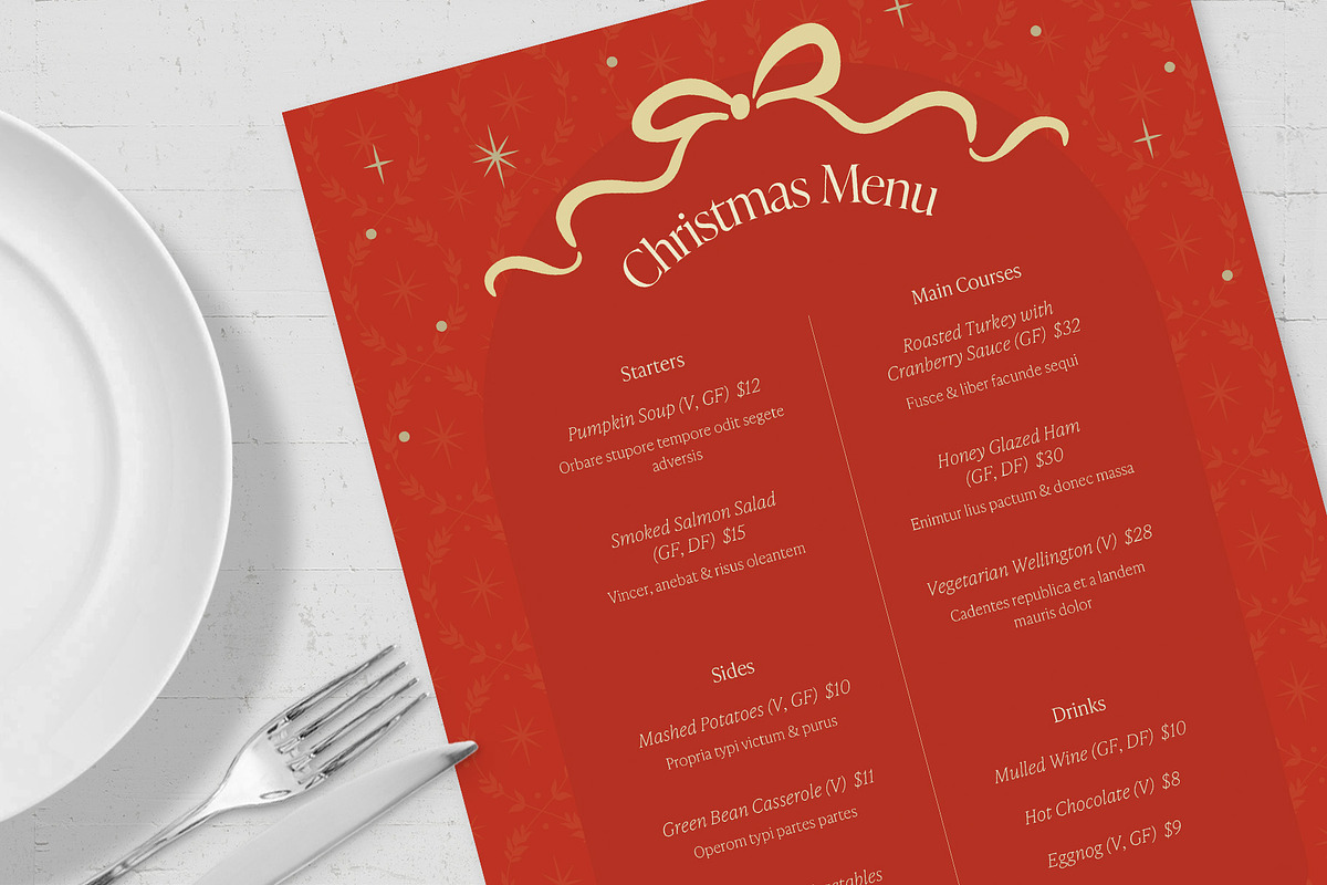 Christmas Menu Template, a Flyer Template by BrandPacks (Photo 5 of 5)