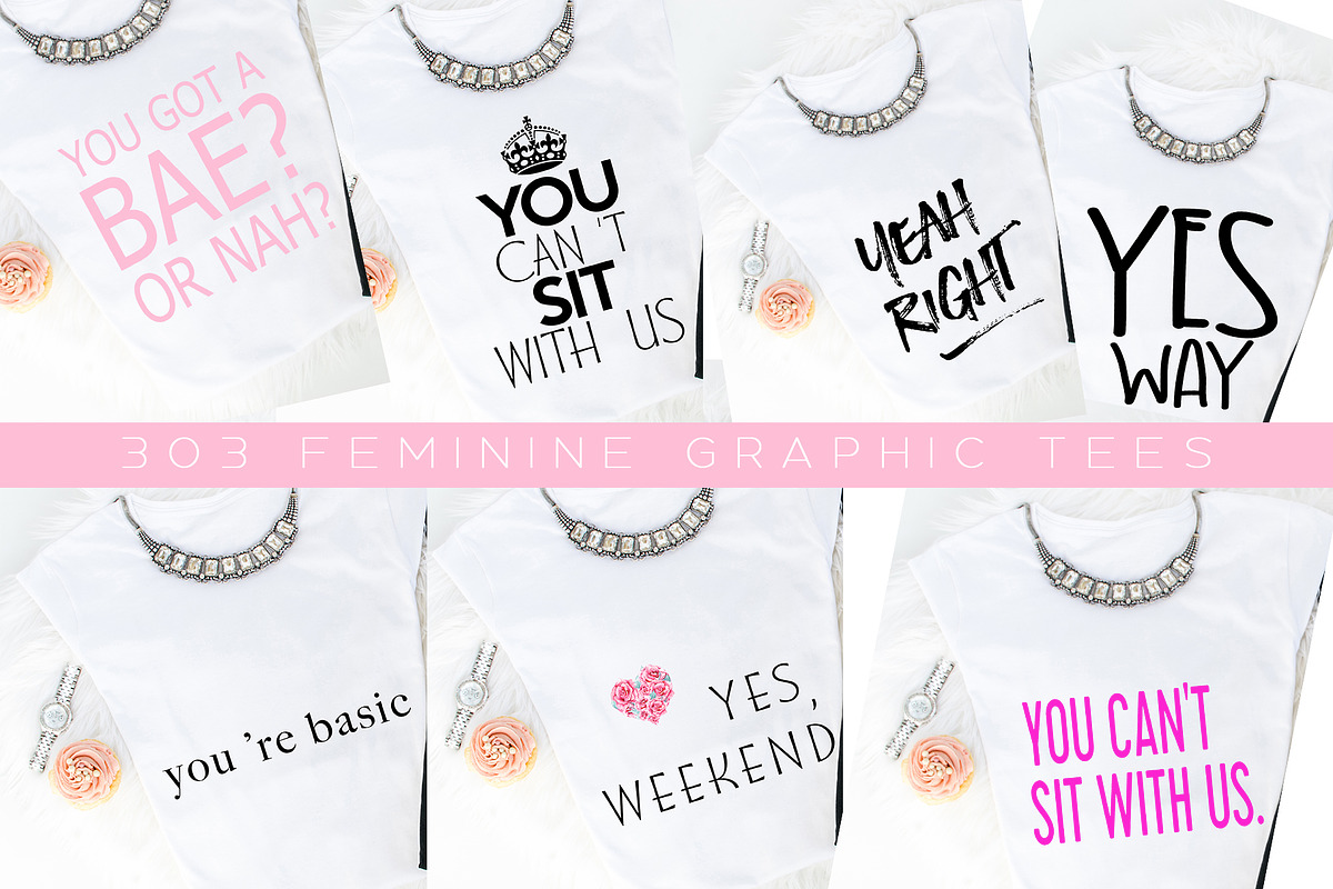 Big Bundle-Feminine Graphic Tees, a Background Graphic by iloladesign (Photo 31 of 36)