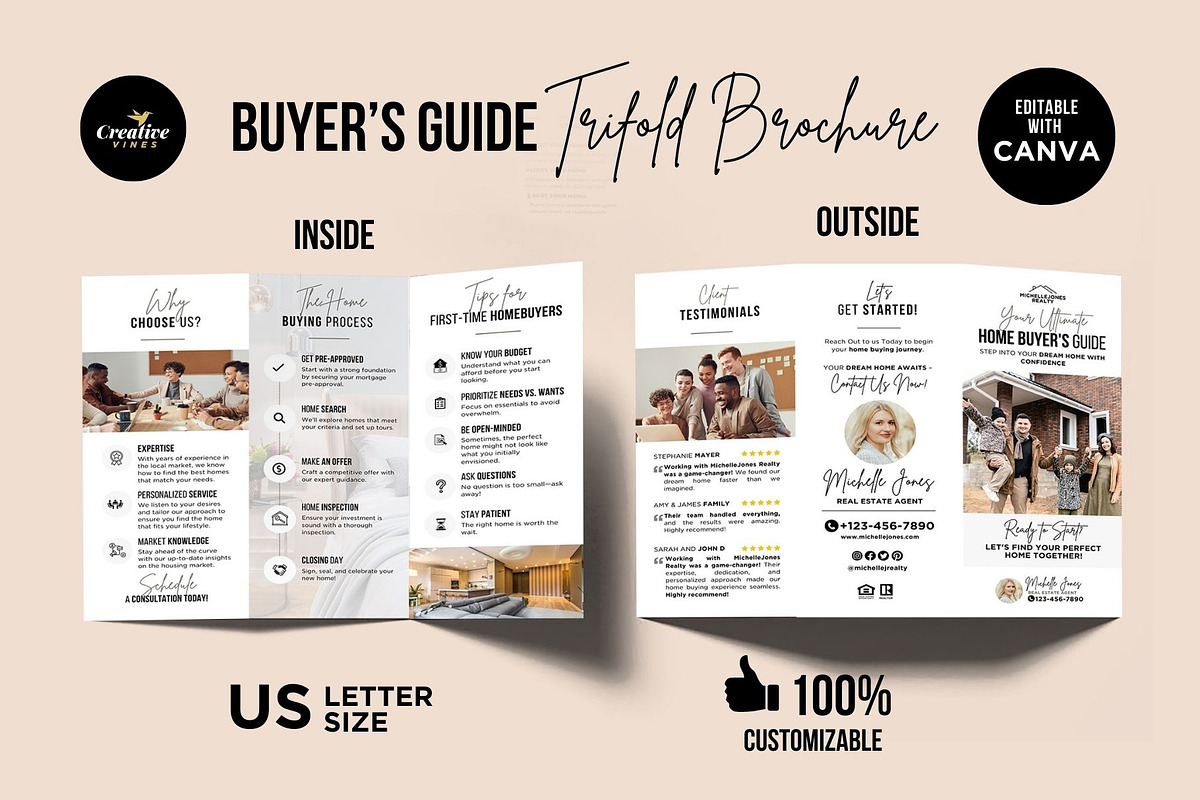 Home Buyer's Guide Trifold Brochure, a Brochure Template by CreativeVinesStore (Photo 2 of 6)