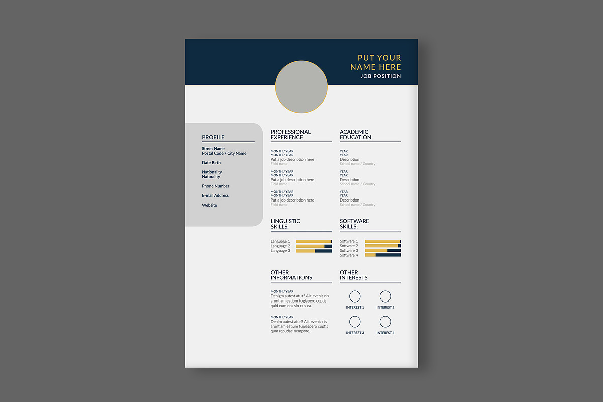 CV Resume Layout Set, a Resume Template by tomsarraipodesign