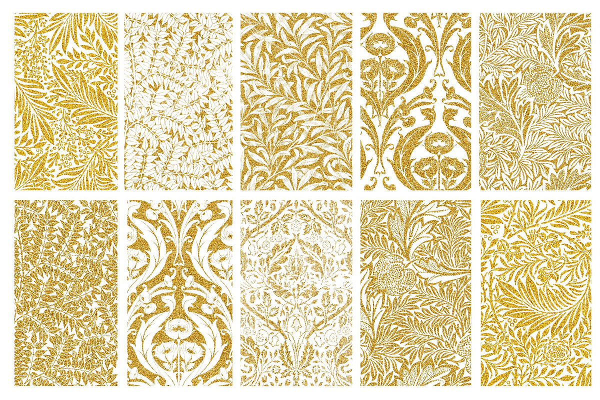 Gold Glitter William Morris Patterns, a Pattern Graphic by ARTOZEN DIGITAL (Photo 15 of 20)