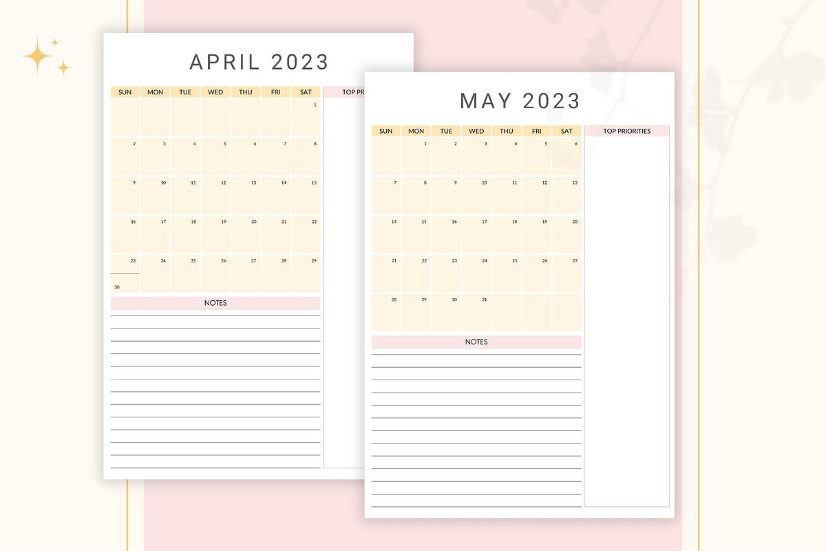 Minimalist Monthly Planner | Canva, a Stationery Template by CreativeBundlex (Photo 2 of 4)