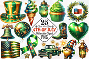 Green And Gold 4th Of July Clipart, an Illustration by RobertsArt (Thumbnail 1 of 7)