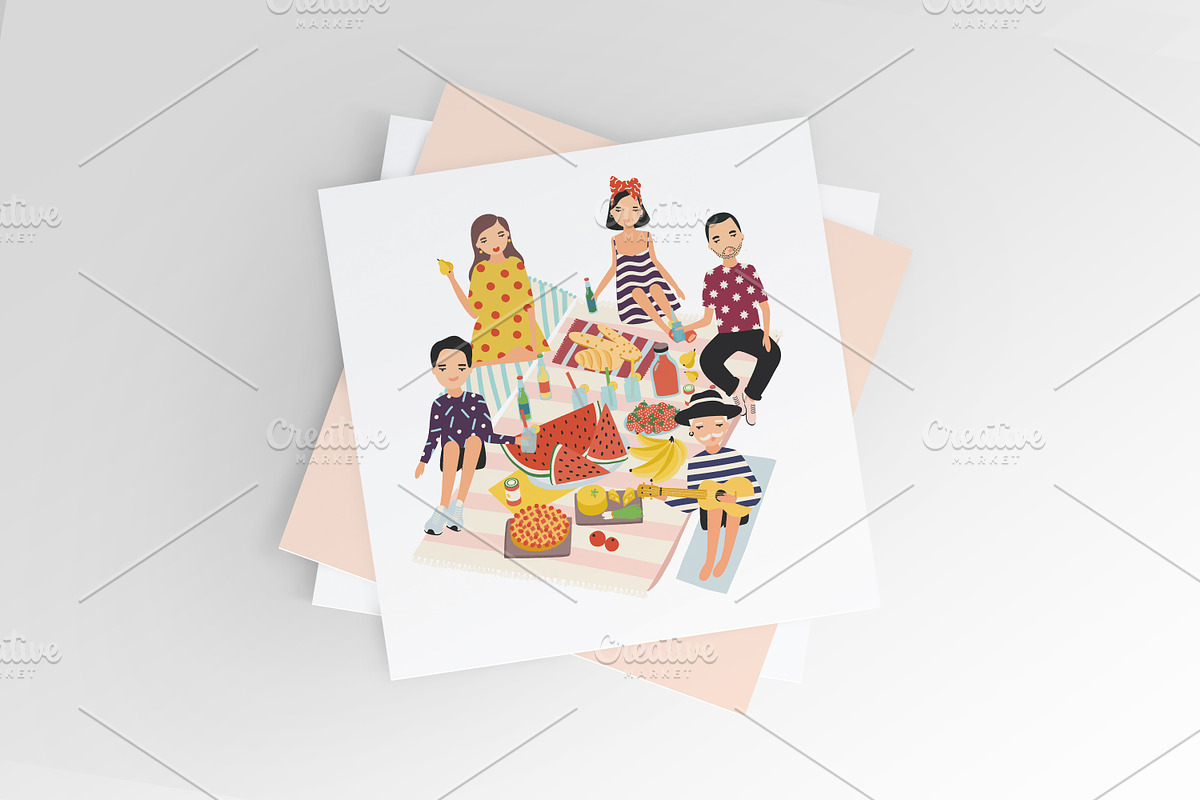 People on summer picnic poster, a Food Illustration by Good Studio (Photo 3 of 4)