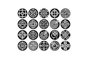 Target goals icons set aiming focus, an Object Graphic by pikepicture