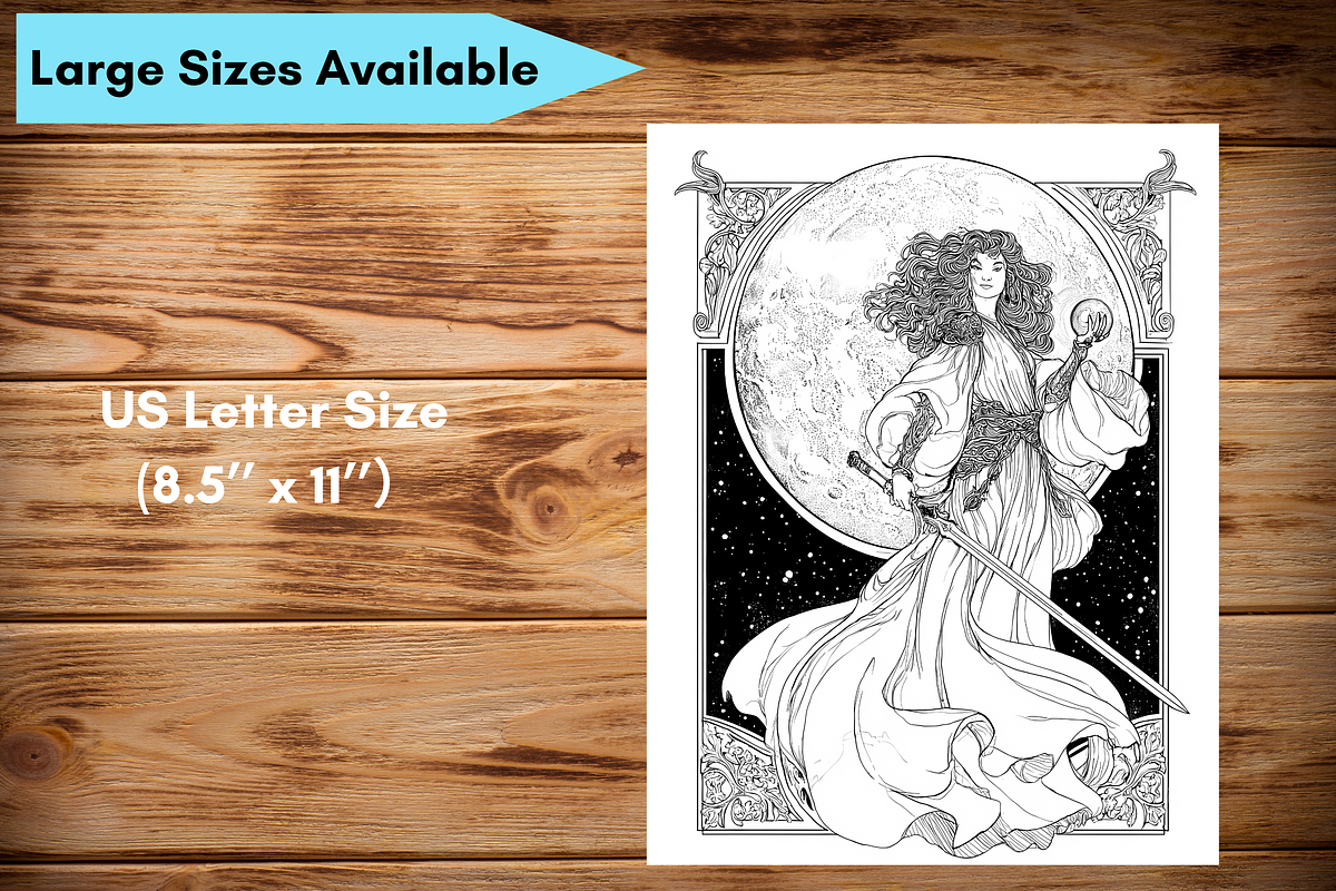 Celestial Tarot Card Coloring Pages, a Print Template by LA Design (Photo 10 of 10)