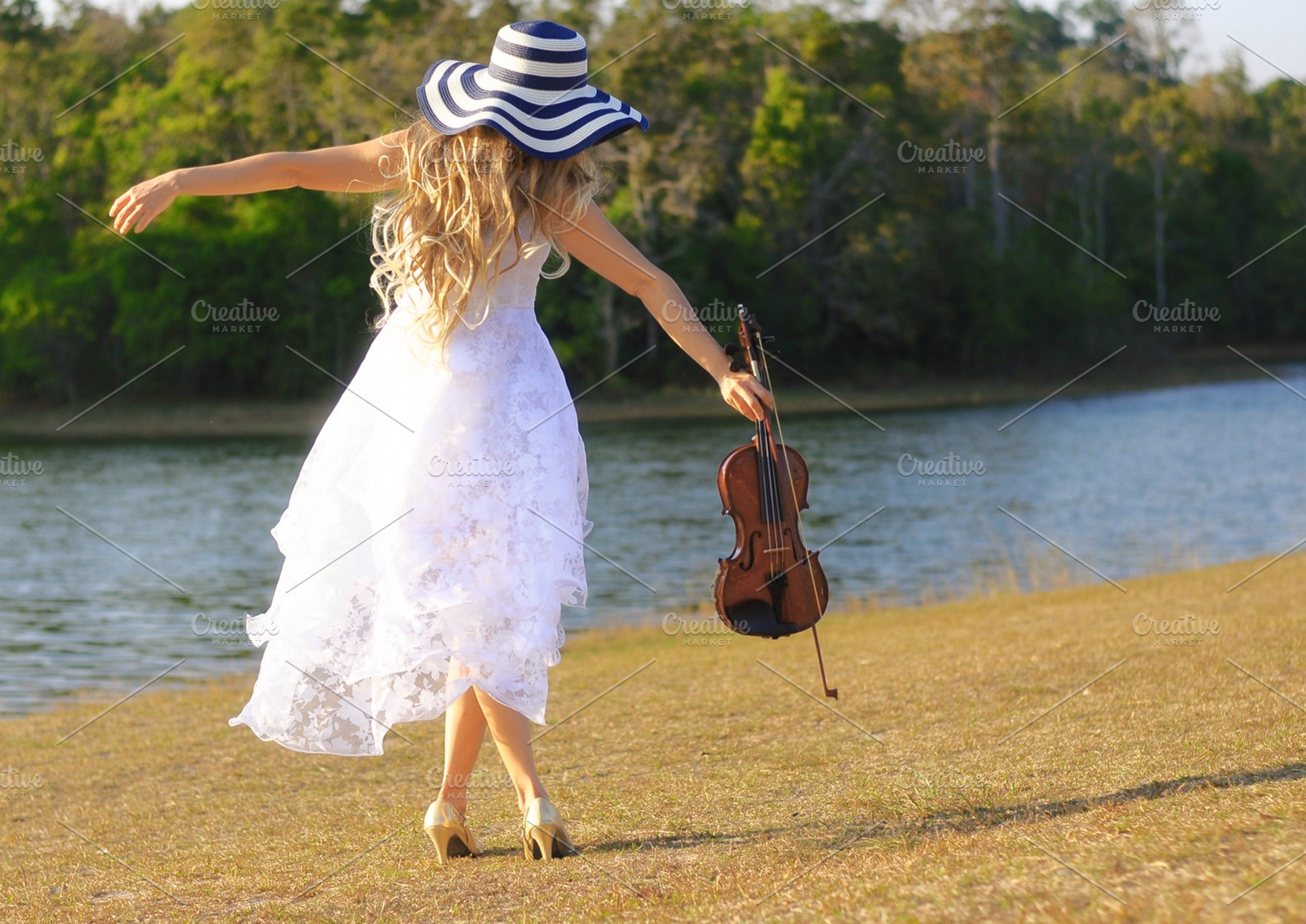 Nature freedom and music containing vintage, filter, and stand, a Person Photo by PEMIKA