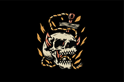 Skull with rope and devilish details, an Object Illustration by nomlimo.com (Thumbnail 1 of 3)