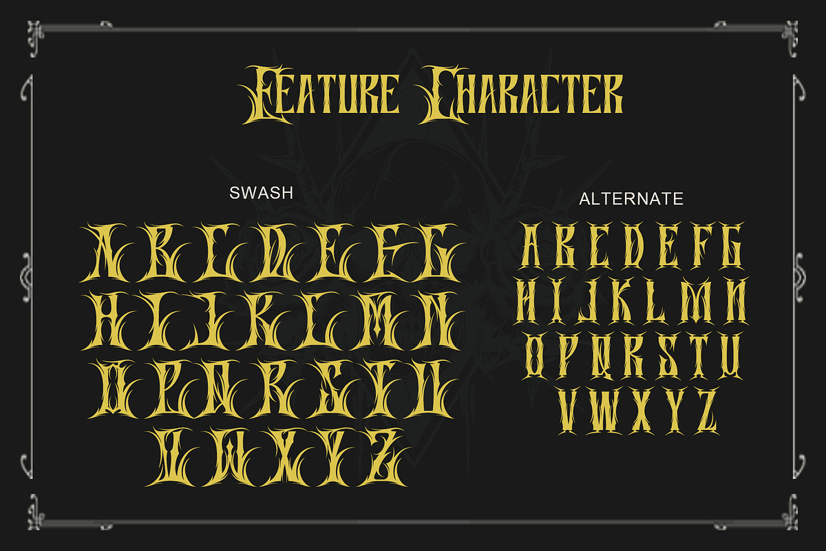 Zorvex – Heavy Metal Logo Font, a Blackletter Font by Letterara (Photo 11 of 15)