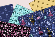 Mad Tea Party - Alice Digital Papers, a Pattern Graphic by Lilla Bölecz (Thumbnail 2 of 6)