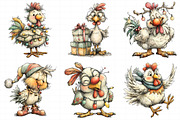 Funny Christmas Chicken Clipart, an Illustration by Daily.Designs (Thumbnail 4 of 5)