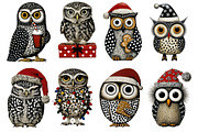 Christmas Owl Clipart, an Illustration by Designworld (Thumbnail 2 of 4)