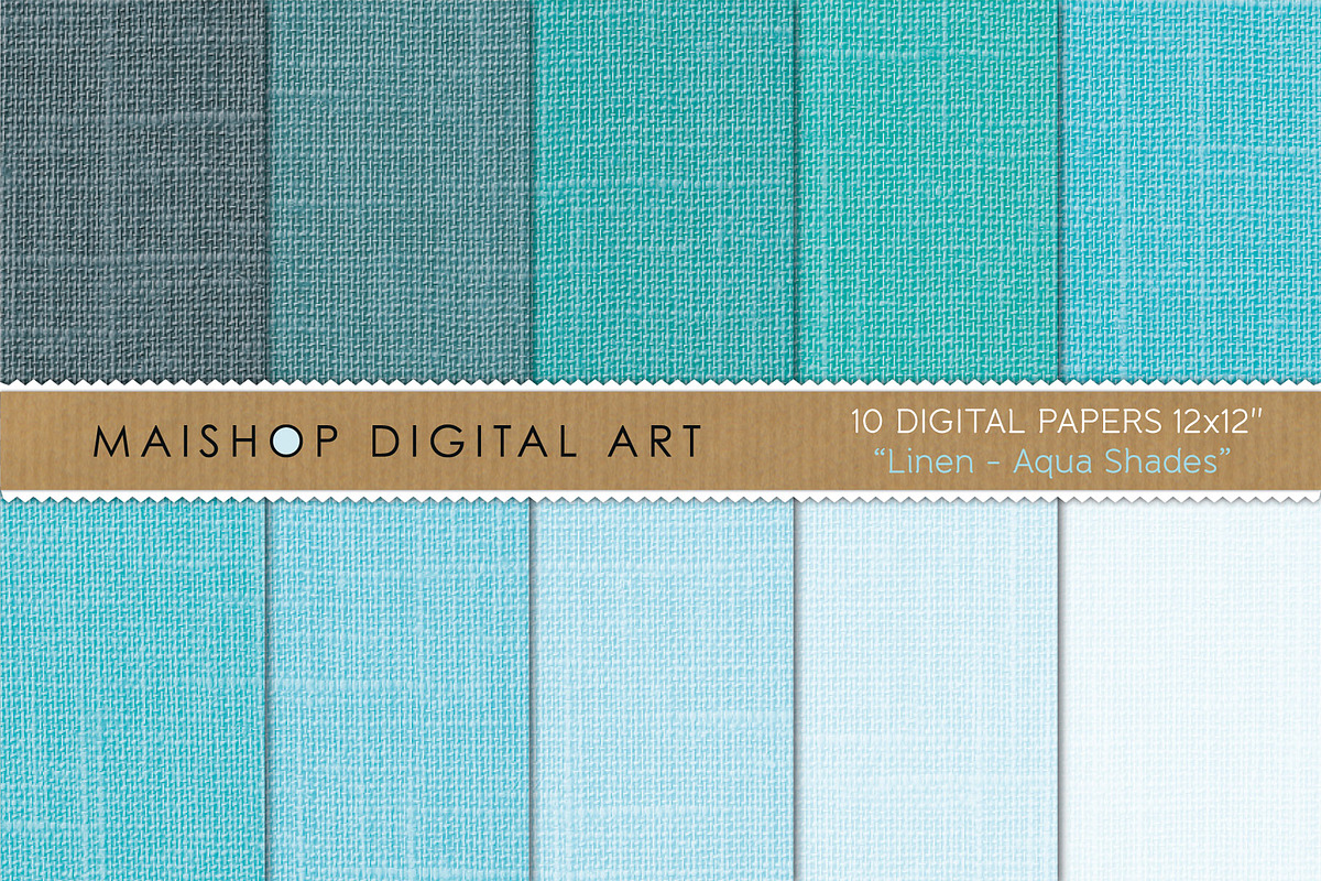 Linen Digital Paper Blue Textures