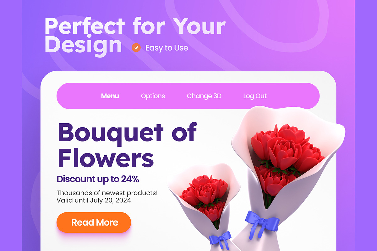 Romantic Wedding 3D Icons, an Object 3D Model by Rakata Studio (Photo 4 of 7)