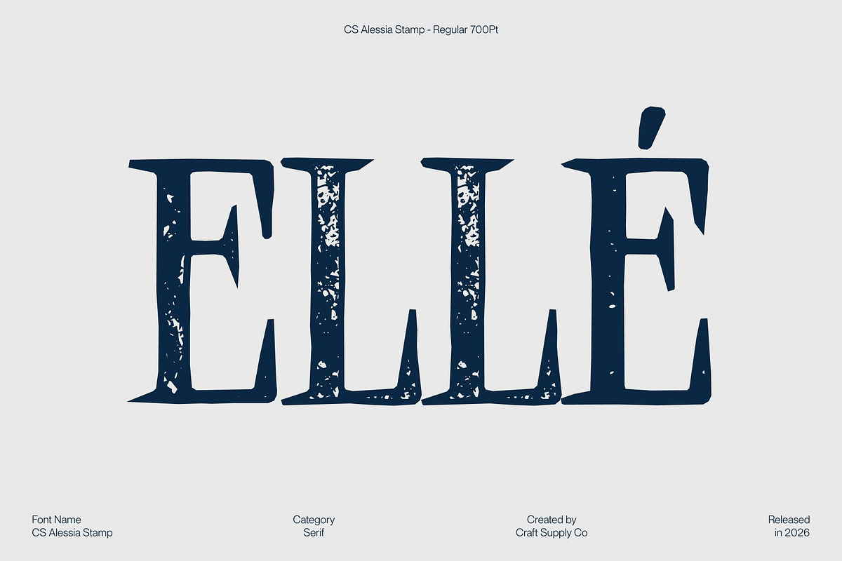 CS Alessia Stamp, a Serif Font by Craft Supply Co. (Photo 2 of 8)