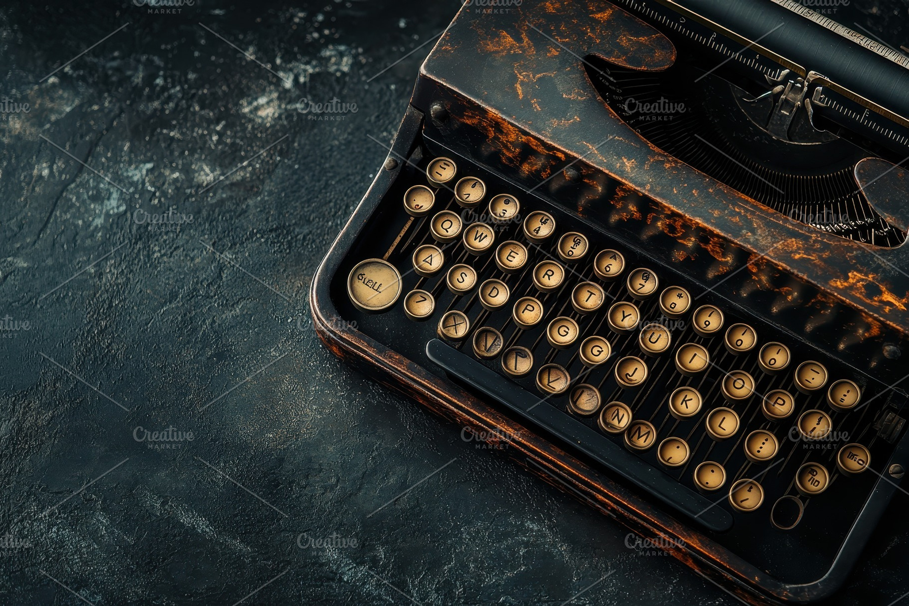 Vintage typewriter with round keys s, a Photo by Iftikhar Alam