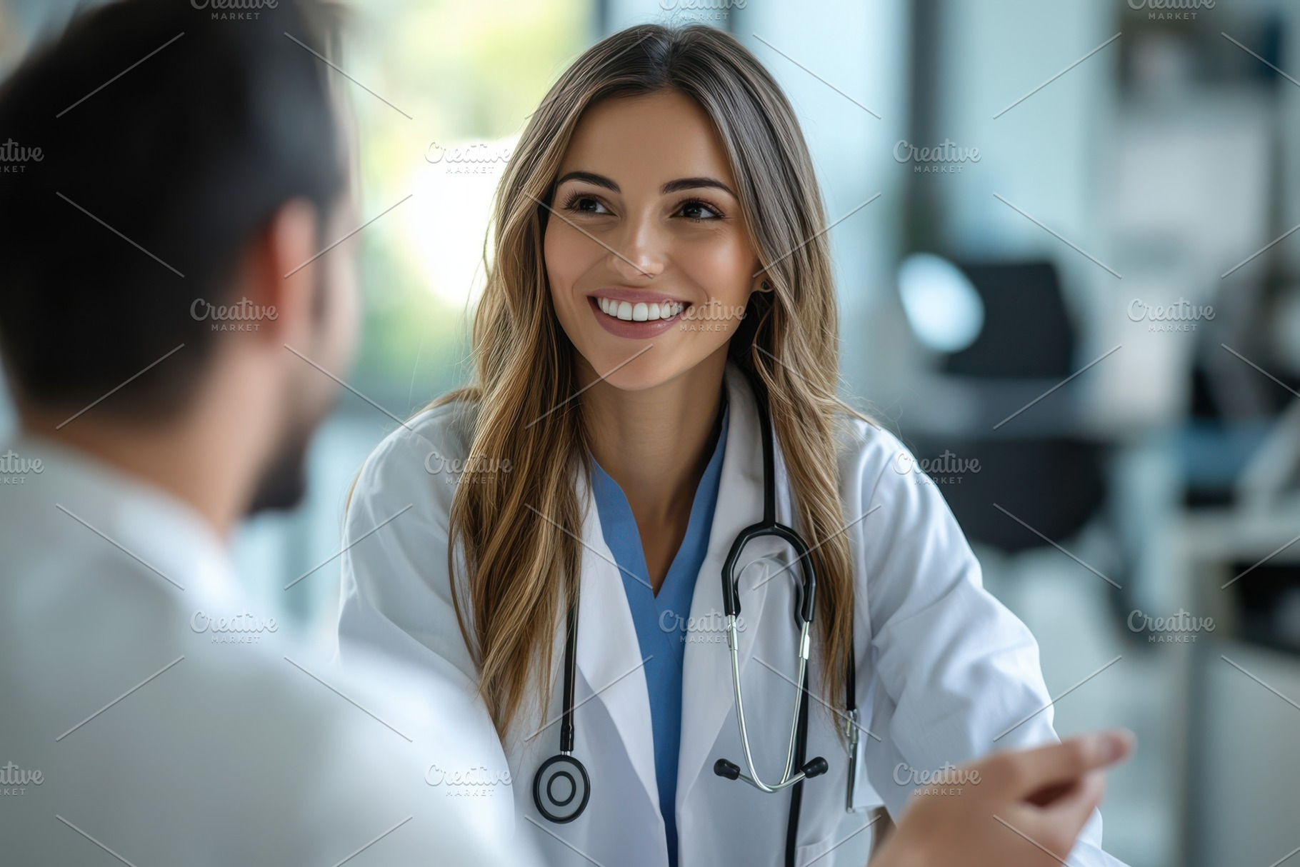 Smiling female doctor consulting a p, a Health & Medical Photo by Pixeness Studio