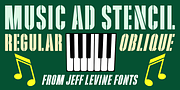 Music Ad Stencil JNL, a Font by Jeff Levine Fonts (Thumbnail 1 of 5)