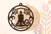 Autumn Candle Maple Leaf Laser Cut, an Object Graphic by DreamPrint404 (Thumbnail 3 of 3)