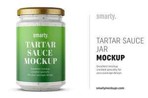 Tartar sauce jar mockup, a Packaging Mockup by Smarty Mockups