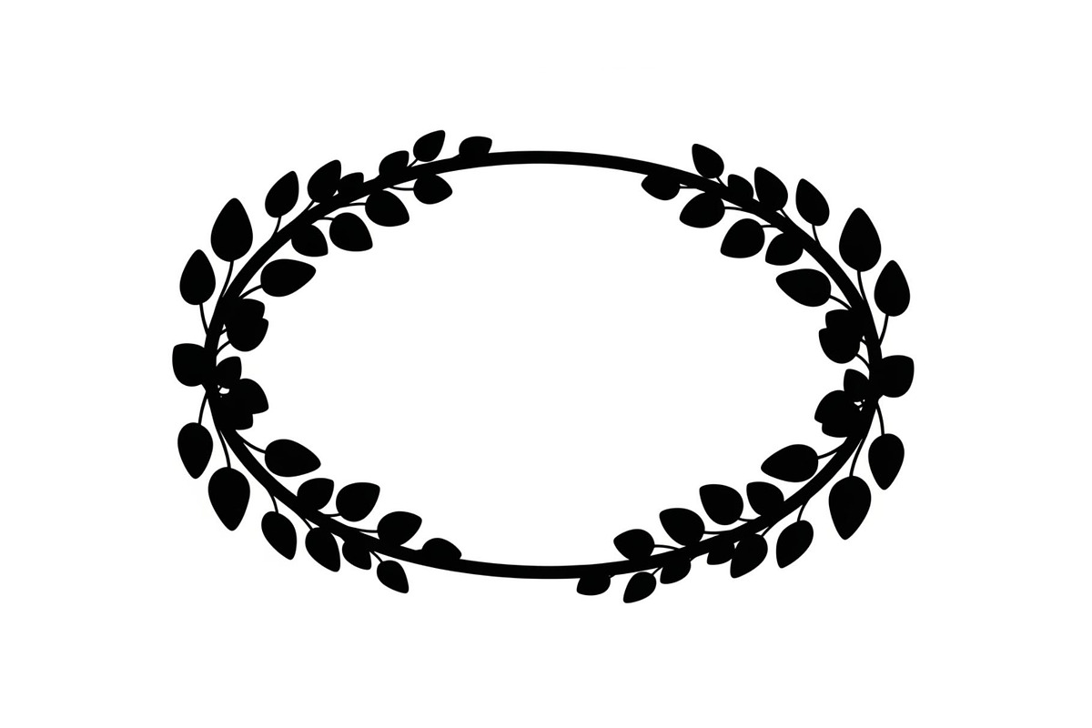 Botanical Oval Wreath Frame Bundle, an Illustration by Designer_Momina (Photo 39 of 51)