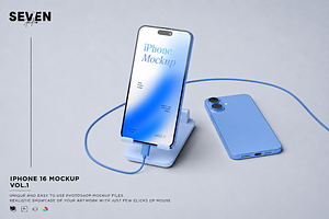 iPhone 16 Mockup, an iPhone Mockup by Se٧enStudio