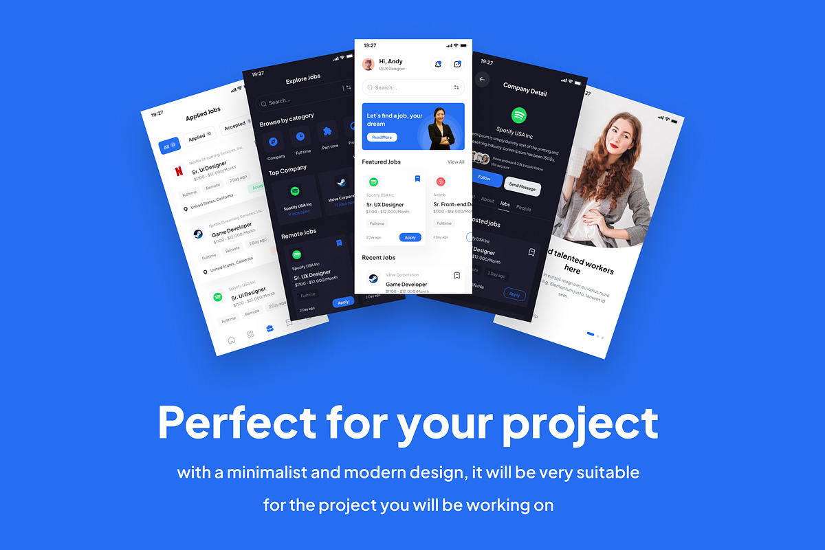Fin Jobs - Jobs Finder App UI Kits, an UI Kit Template by Minialis (Photo 5 of 6)