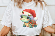 Christmas Cute Sea Turtle Clipart, an Illustration by Rose Art (Thumbnail 3 of 5)