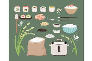 Rice food set, asian meal concept, a Food Illustration by Stock-Smart-Start