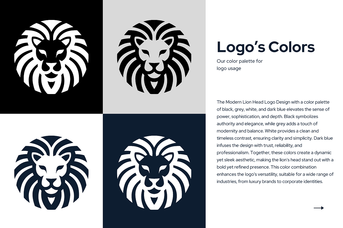 Modern Lion Head Logo Design, a Branding & Logo Template by Brand_Hero (Photo 4 of 5)