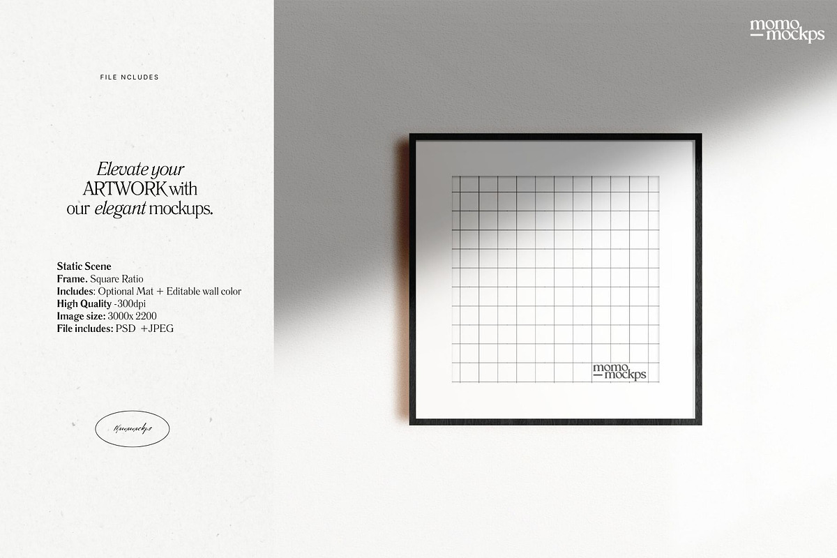 Square Frame Mockup Black Wood PSD, a Household Mockup by momomockps (Photo 6 of 7)