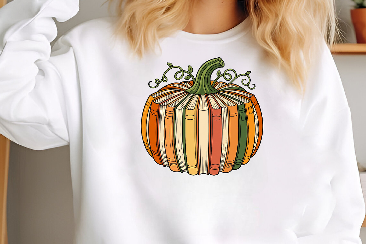 Fall Book Pumpkin Halloween Teacher, a Seasonal Illustration by CraftArtStudio (Photo 3 of 4)