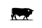Cow Angus Cattle Grass Silhouette, a Branding & Logo Template by Buqancreative (Thumbnail 3 of 10)
